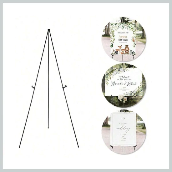 Fém háromlábú állvány – összecsukható, fekete 62534549