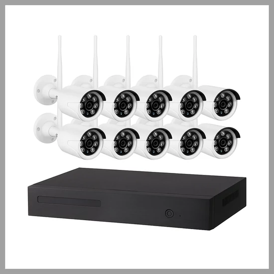 8 kamerás biztonsági kamerarendszer HD, 4K, vezeték nélküli WIFI-8