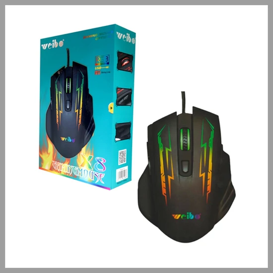Weibo gamer egér – RGB világítással X8