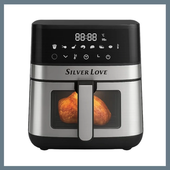 Silver Love forrólevegős sütő 8L, 2000W CY-5004