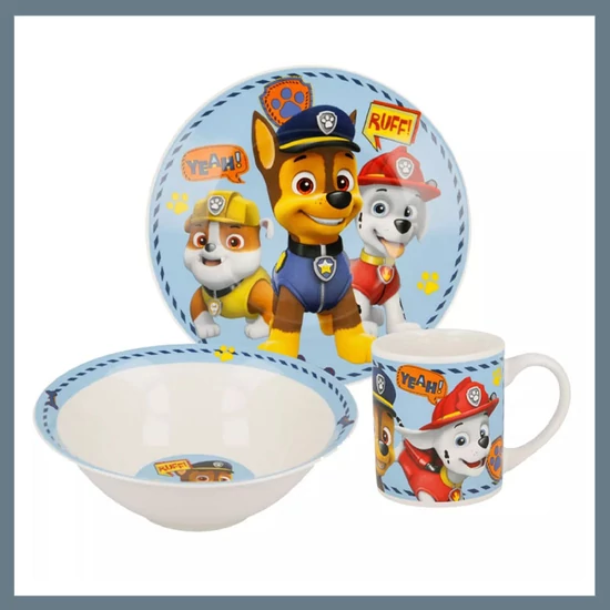 Mancs Őrjárat Boy Icons porcelán étkészlet díszdobozban STF76755