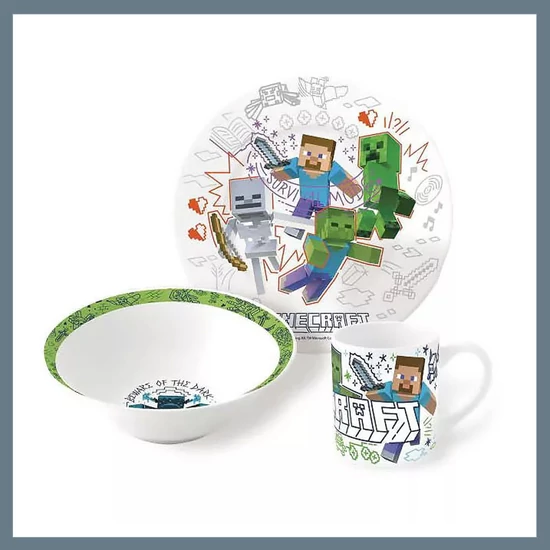 Minecraft Explore More porcelán étkészlet díszdobozban STF88145
