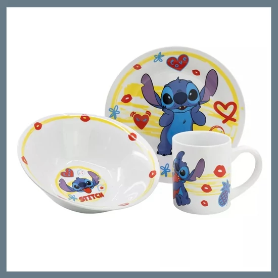 Disney Lilo és Stitch porcelán étkészlet díszdobozban STF88165