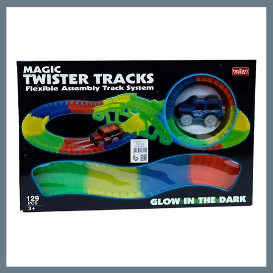 Magic Twister Tracks – Hajlítható, világító versenypálya szett 129 db-os MTT1