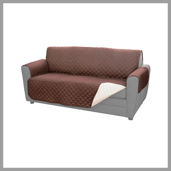 Kétoldalú kanapévédő takaró - Barna-bézs holm0710