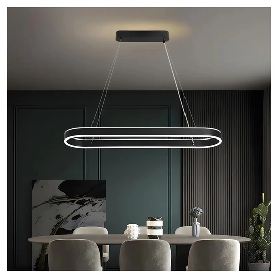 Modern LED mennyezeti lámpa ovális matt fekete LB1362712