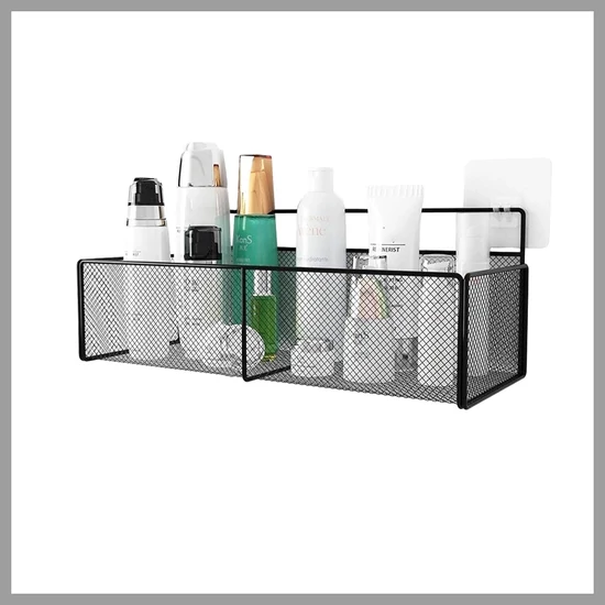 Falra ragasztható függőkosár fém – fekete 27235CZ