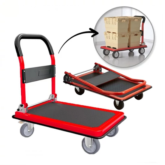 Szállító kocsi, manuális tárolás, összecsukható, fém – 88 x 58 cm, AT01