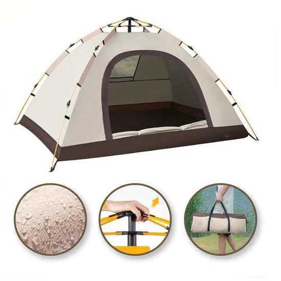 Összecsukható 2-3 Személyes Kemping Sátor bézs  200x140x115 cm BAL12K