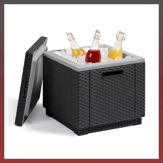 Keter Ice Cube műrattan kerti hűtőláda 40 L ICECUBE40L