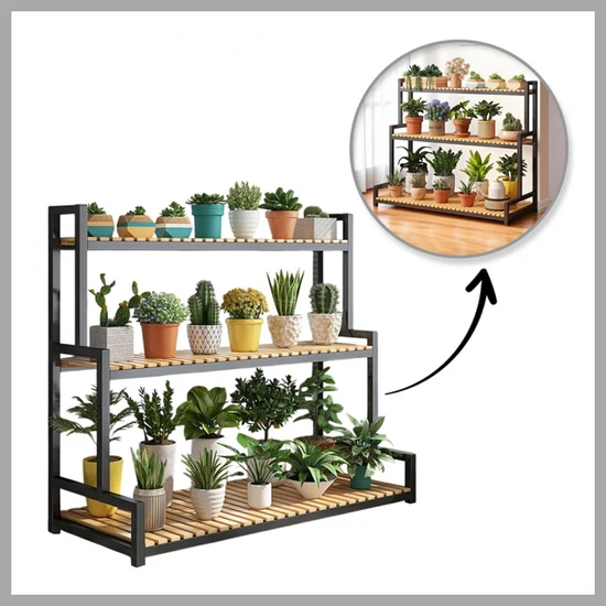 Florist növénytartó állvány – 3 szintes – SZ47CZ