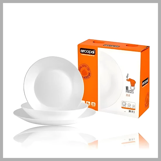 Arcopal tányérkészlet – 18 részes, fehér AR-18P