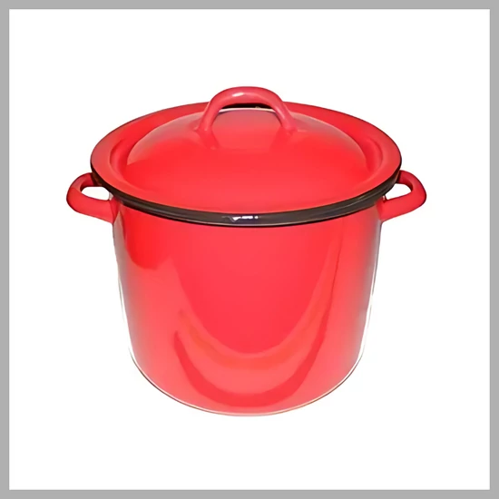 Piros zománcozott fazék fedővel – 6 liter PFA6L