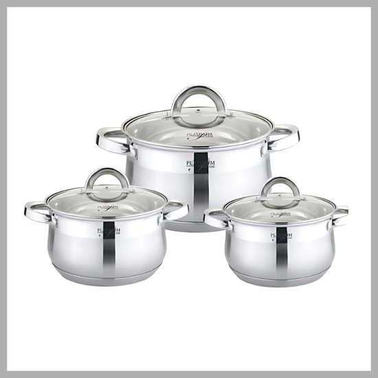 Rozsdamentes acél edénykészlet – 6 részes, PL-10012-2