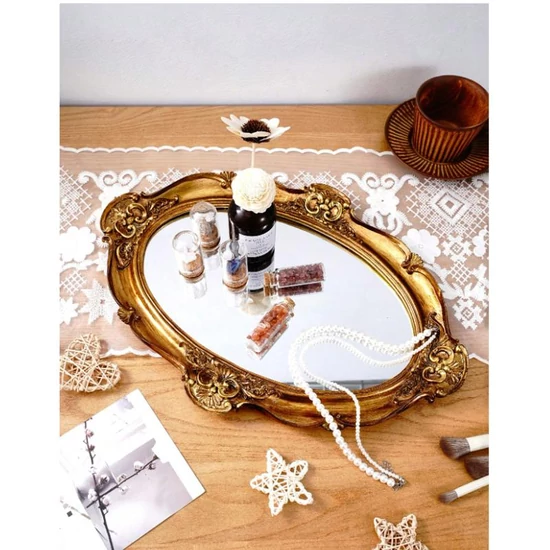 Ovális arany vintage tükörtálca – 57864031