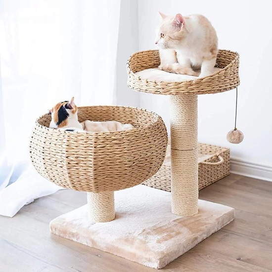 Macskabútor két fonott fekvőhellyel 7620