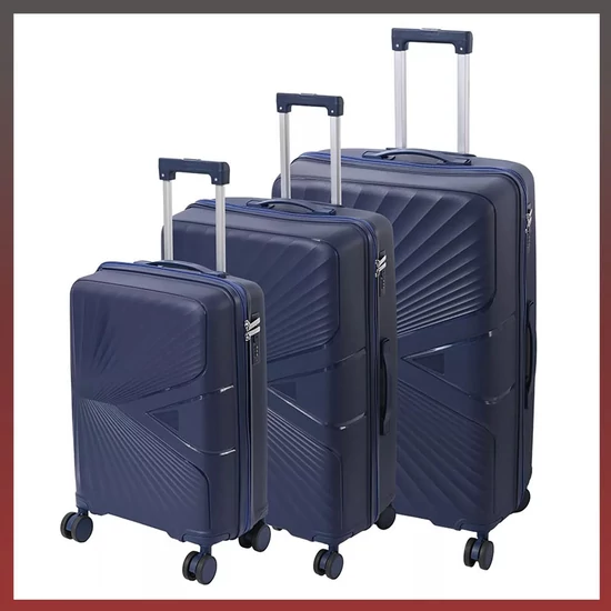 Leziter TraveLux Endure gurulós bőrönd 3 részes szett kék LTREBS-BLU