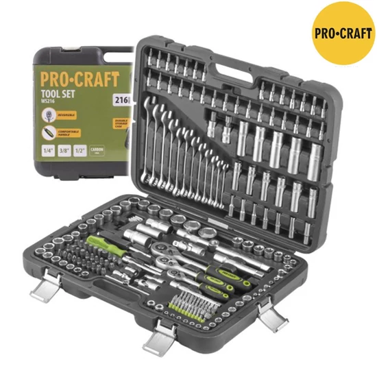 PROCRAFT 216 részes racsnis szerszámkészlet WS216