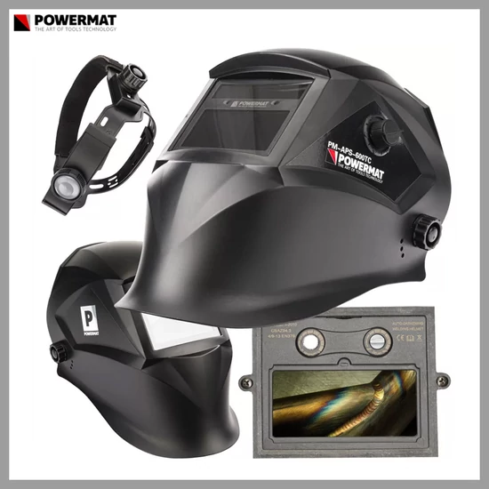 POWERMAT Automata sötétedő hegesztőpajzs TRUE COLOR LCD PM-APS-600TC