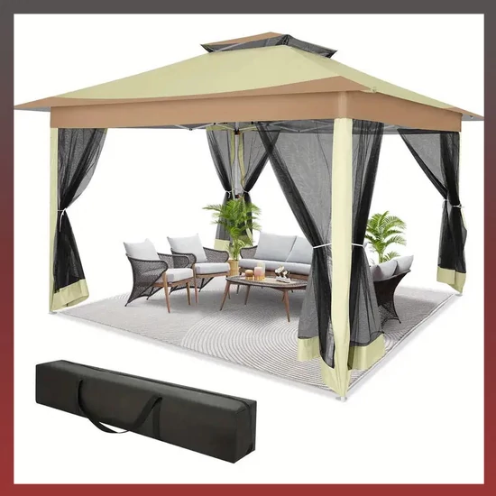 TOOLUCK 3.6 x 3.6m felállítható sátor keki zöld AX1367135-KZ