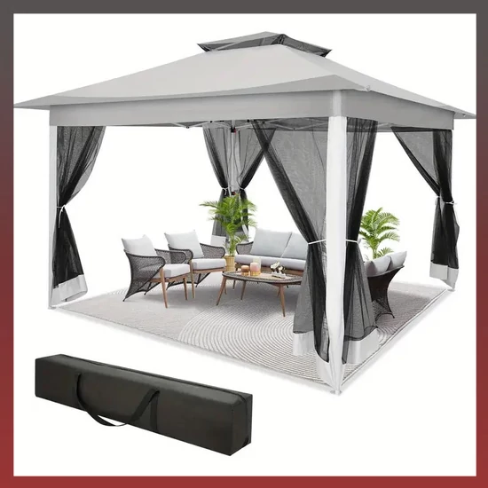 TOOLUCK 3.6 x 3.6m felállítható sátor világos szürke AX1367135-VSZ