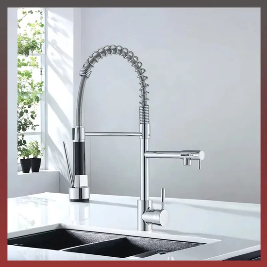 Konyhai mosogató csaptelep zuhanyzóval ezüst LW809534-E