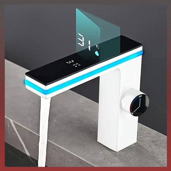 Modern fehér LCD kijelzős csaptelep TB1300902-F