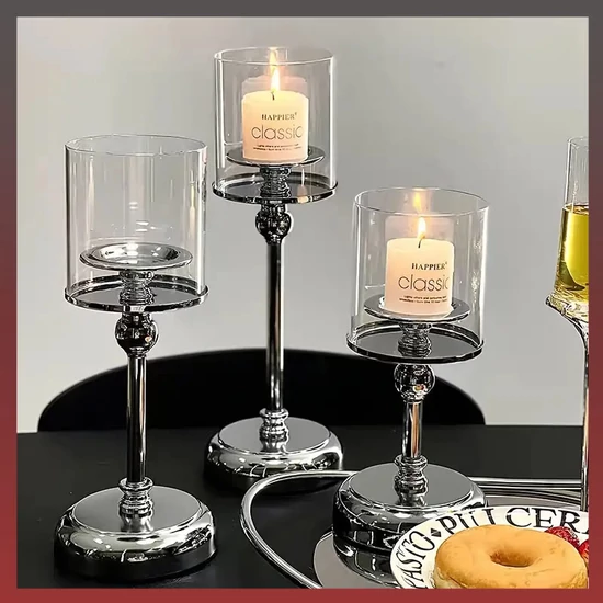 3 részes szett gyertyatartó ezüst YU836934-E