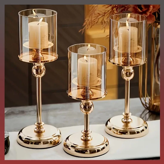 3 részes szett gyertyatartó arany YU836934