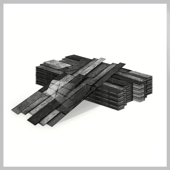 24 db öntapadós PVC díszburkolat vágható - sötétszürke YJ1163131-2