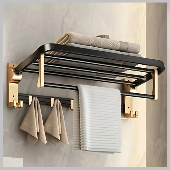 Fürdőszobai polc akasztókkal 60 cm széles YM1100442