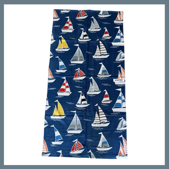 Strand törölköző 70 x 140 cm - Vitorlás mintás 242450