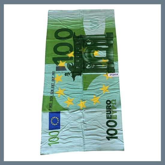Strand törölköző 70 x 140 cm - 100 eurós bankjegy mintás 242457