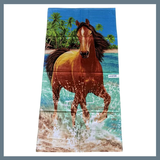 Strand törölköző 70 x 140 cm - Ló a tengerparton minta 242458