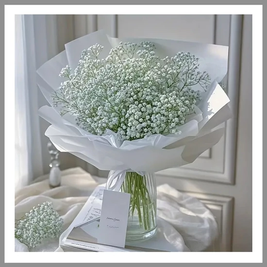 Esküvői Csillagcsokor, magas minőségű szár és valódi tapintású művirágok GE1496802