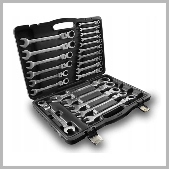 BSN TOOLS – 22 részes hajlítható racsnis villáskulcs készlet RS-GCX-TS22B