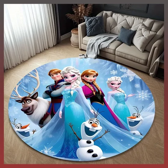 Elsa Princess szőnyeg jéggel és hóval kerek 120 cm DT1136331-120