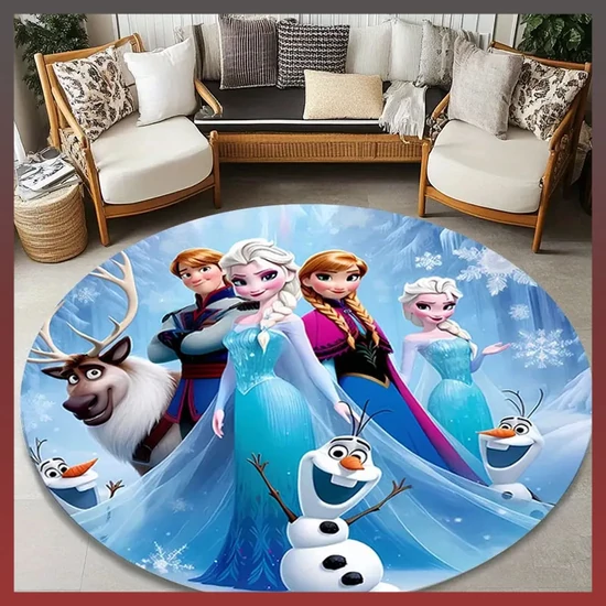 Elsa Princess szőnyeg jéggel és hóval kerek 150 cm DT1136331-150