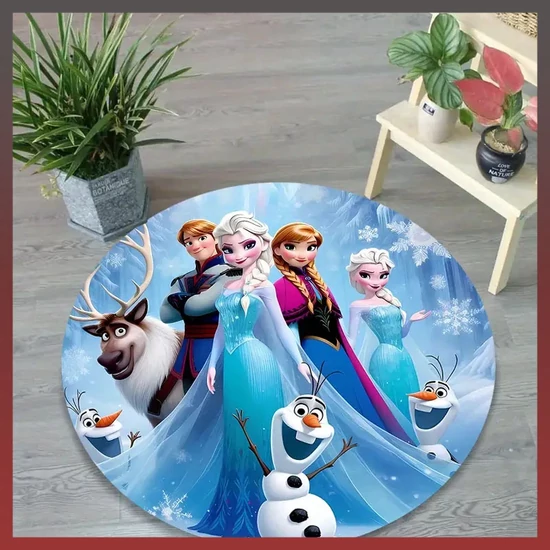 Elsa Princess szőnyeg jéggel és hóval kerek 80 cm DT1136331