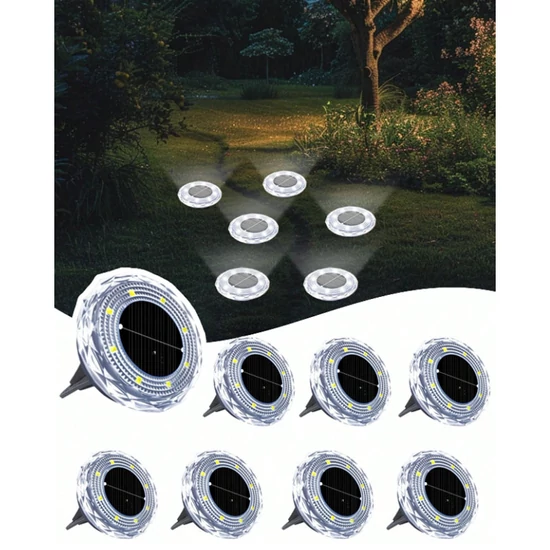 Talajba süllyeszthető napelemes LED lámpa – 8db hidegfehér 61825230