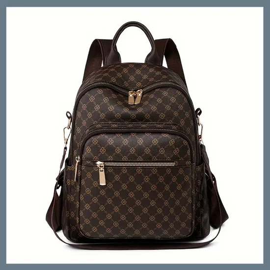 Divatos női hátizsák válltáskává alakítható pánttal – barna EW39308-2