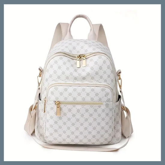 Divatos női hátizsák válltáskává alakítható pánttal – fehér EW39308-3