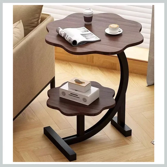 Modern virágformájú oldalasztal barna 54010044b