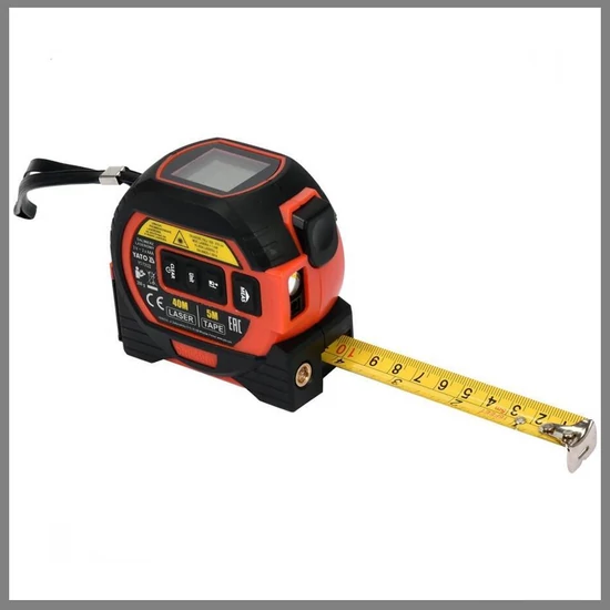 3‑az‑1 mérőrendszer: 5 m mérőszalag + lézertávoló + keresztlézer YT-73122