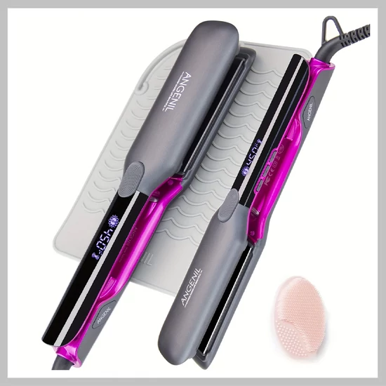 ANGENIL 2 az 1-ben Hajvasaló és Hajgöndörítő – Titánlapos, LCD kijelzővel QN1098367