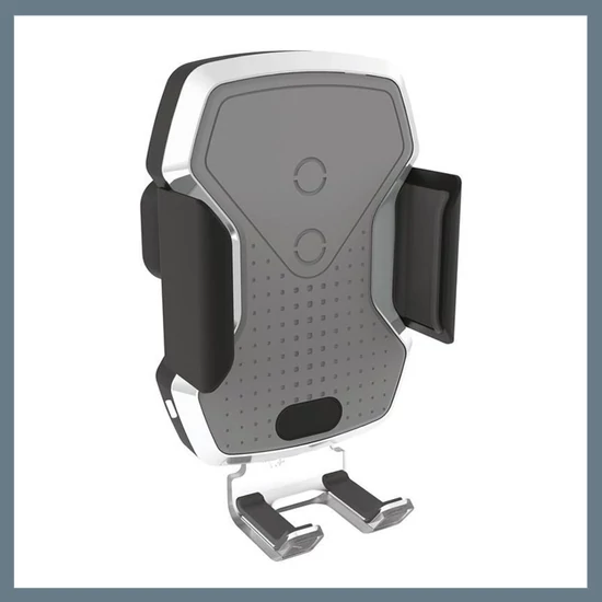 LUKE-X telefontartó – vezeték nélküli töltéssel, 10W, ezüst 06301