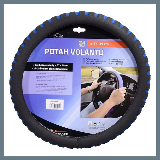 Puha kormányvédő huzat – kék, 37–39 cm 06415