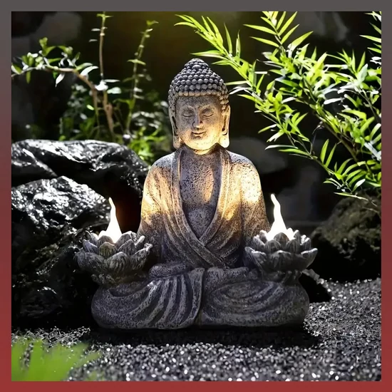 Buddha kerti szobor lótusz lámpás GN361992