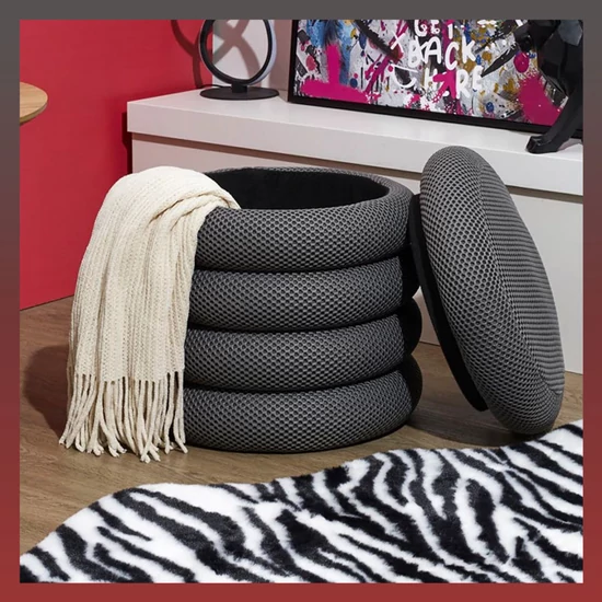 Puff tároló atom szürke HD0428