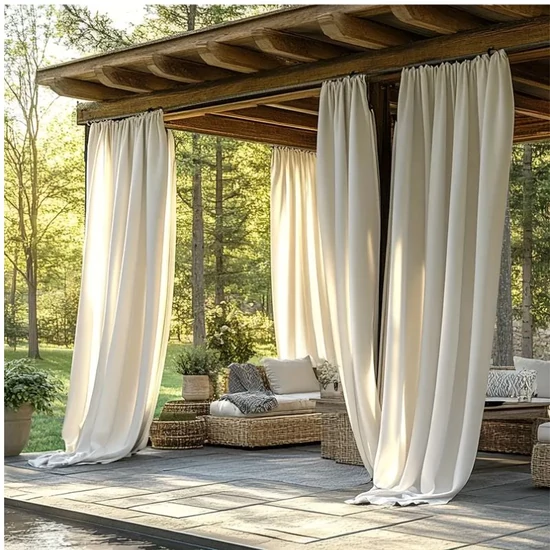 Fényáteresztő függöny fehér 2 db 132x215 QB1096473-f132215